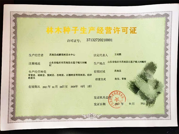 林木種子生產經營許可證